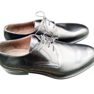 Johnston and Murphy Mens Size 9M Black Leather Dress Shoes Handcrafted in Italy